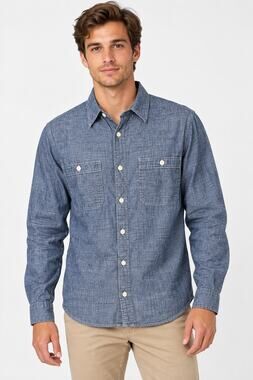 Best Made Co Mens Blue Cotton Denim Shirt Small